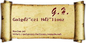 Galgóczi Héliosz névjegykártya
